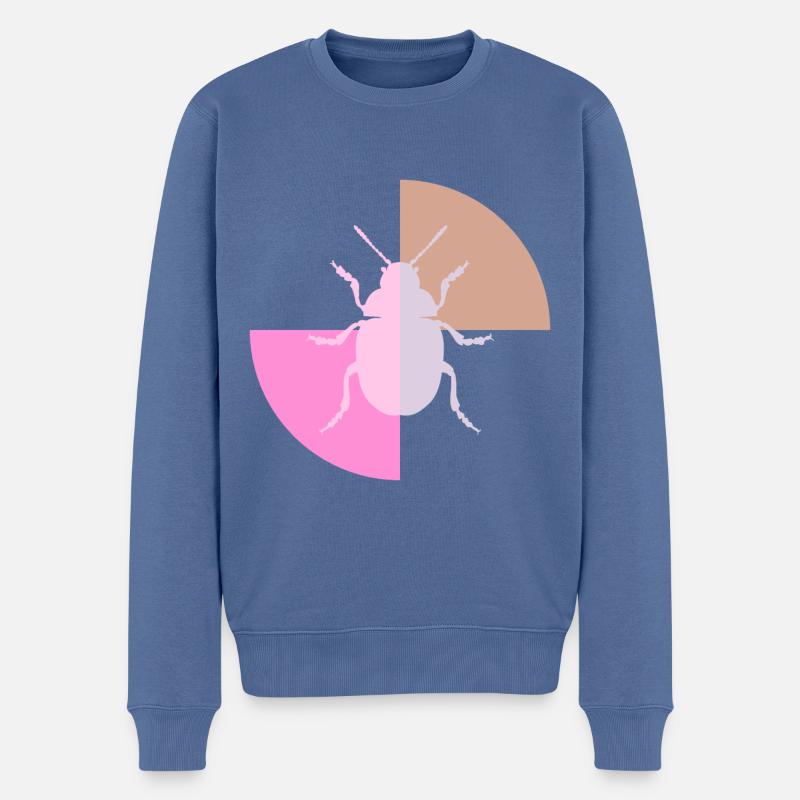 Duo Pastellgrau Rosa - Männer Premium Bio Pullover - Taubenblau