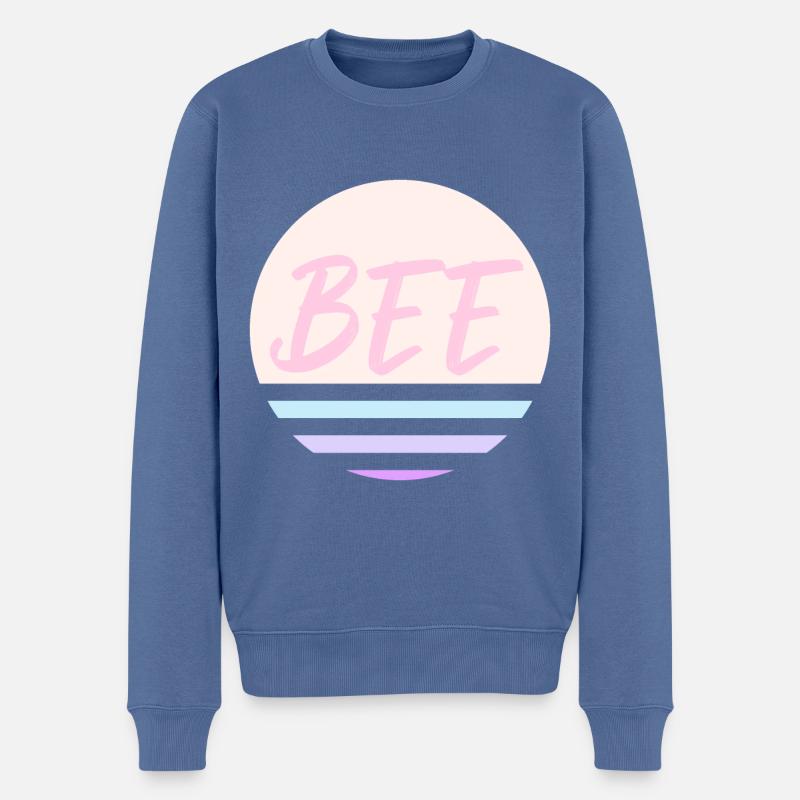 Biene Rosa - Männer Premium Bio Pullover - Taubenblau