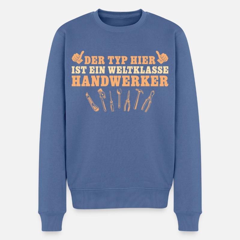 Heimwerker Mann Weltklasse Handwerker - Männer Premium Bio Pullover - Taubenblau