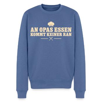 An Opas Essen kommt keiner ran - Männer Premium Bio Pullover - Taubenblau - Vorne - Nico (187cm)