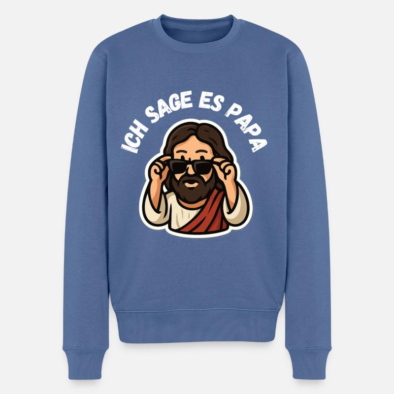 Lustiges Jesus Christus Konfirmation Christentum - Männer Premium Bio Pullover - Taubenblau