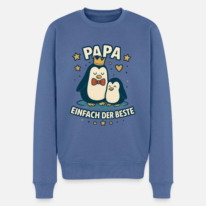 Papa, einfach der Beste - Männer Premium Bio Pullover - Taubenblau