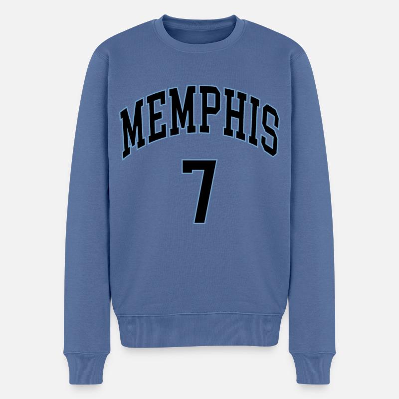 Memphis 7 - Männer Premium Bio Pullover - Taubenblau