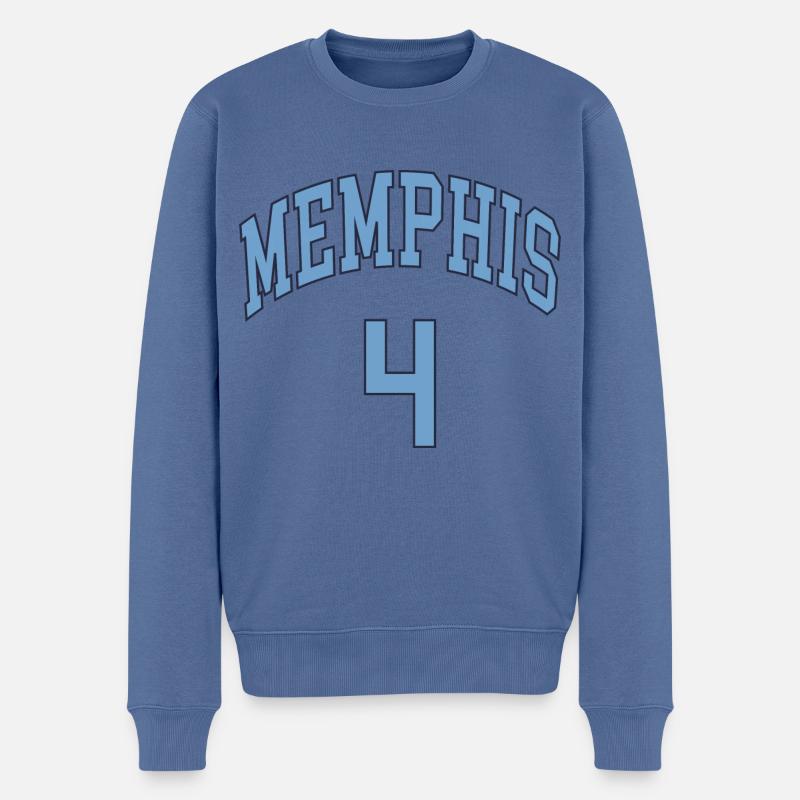 Memphis 4 - Männer Premium Bio Pullover - Taubenblau