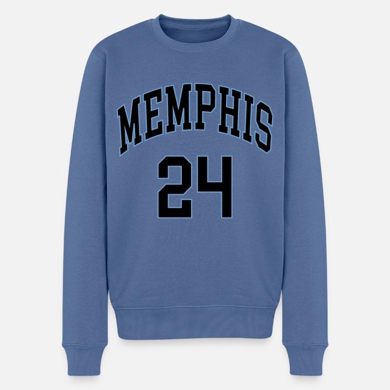 Memphis 24 - Männer Premium Bio Pullover - Taubenblau
