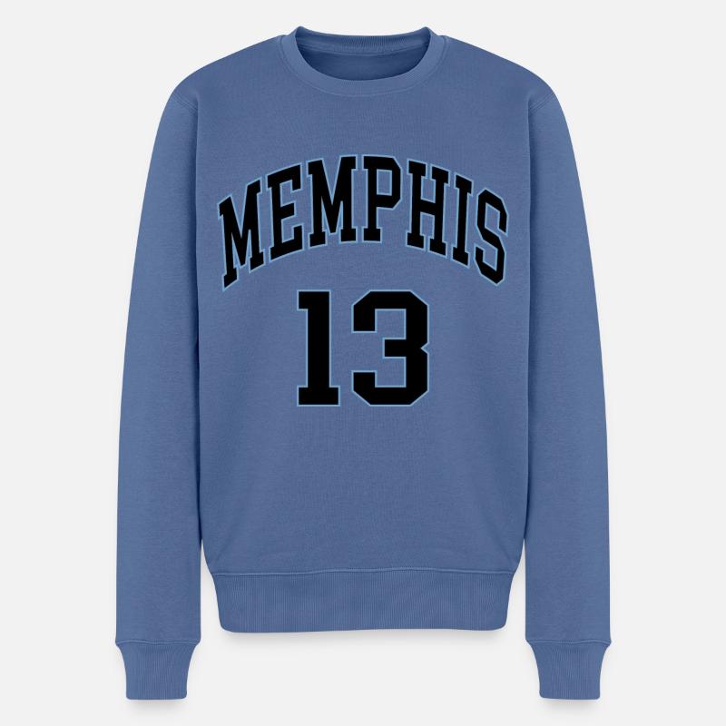 Memphis 13 - Männer Premium Bio Pullover - Taubenblau