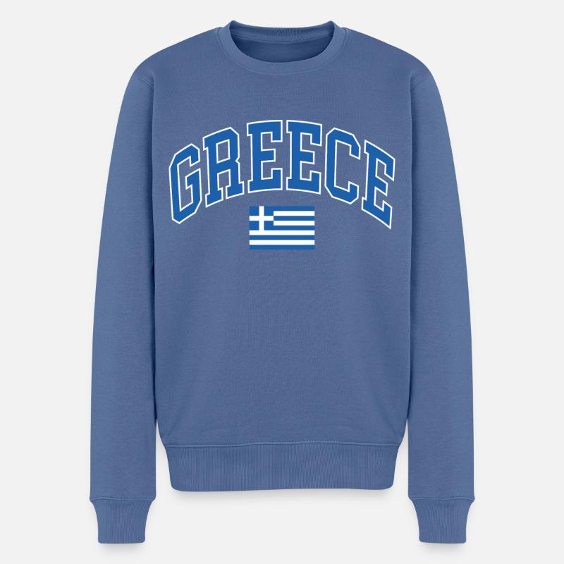 Grèce - Pull Premium bio Homme - bleu pigeon