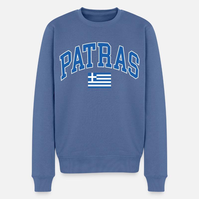 Patras - Männer Premium Bio Pullover - Taubenblau