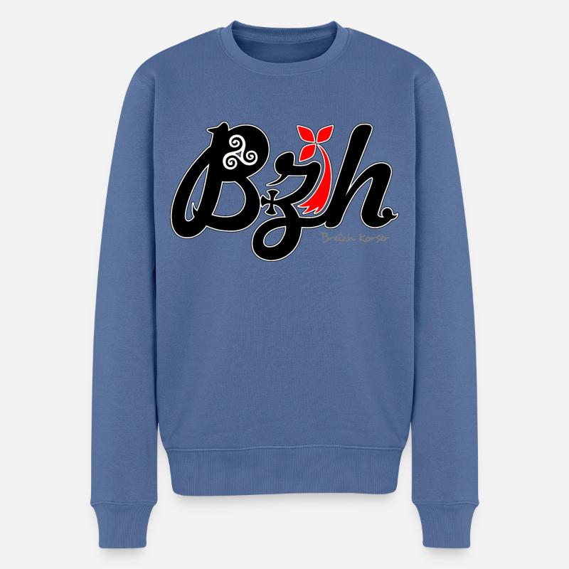 Bzh - Männer Premium Bio Pullover - Taubenblau