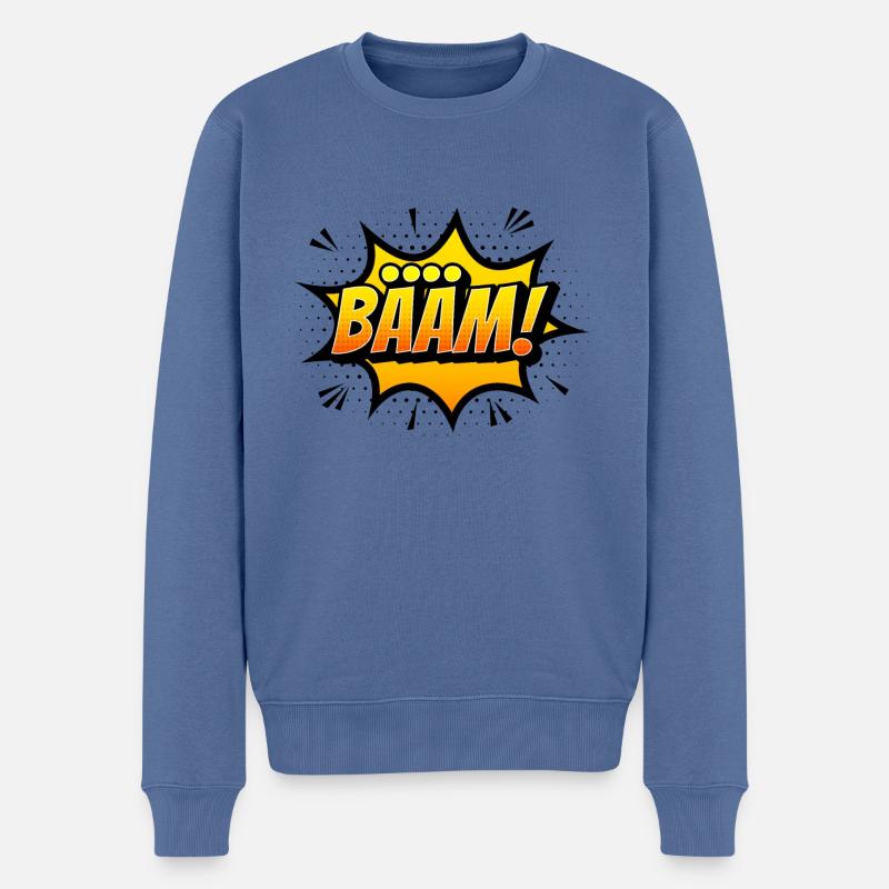 Bääm! - Männer Premium Bio Pullover - Taubenblau