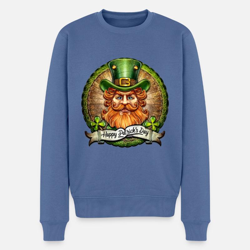 Happy Patricksday - Männer Premium Bio Pullover - Taubenblau
