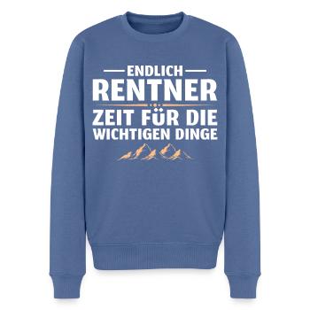 Rentner Berge Ruhestand - Männer Premium Bio Pullover - Taubenblau - Vorne - Nico (187cm)