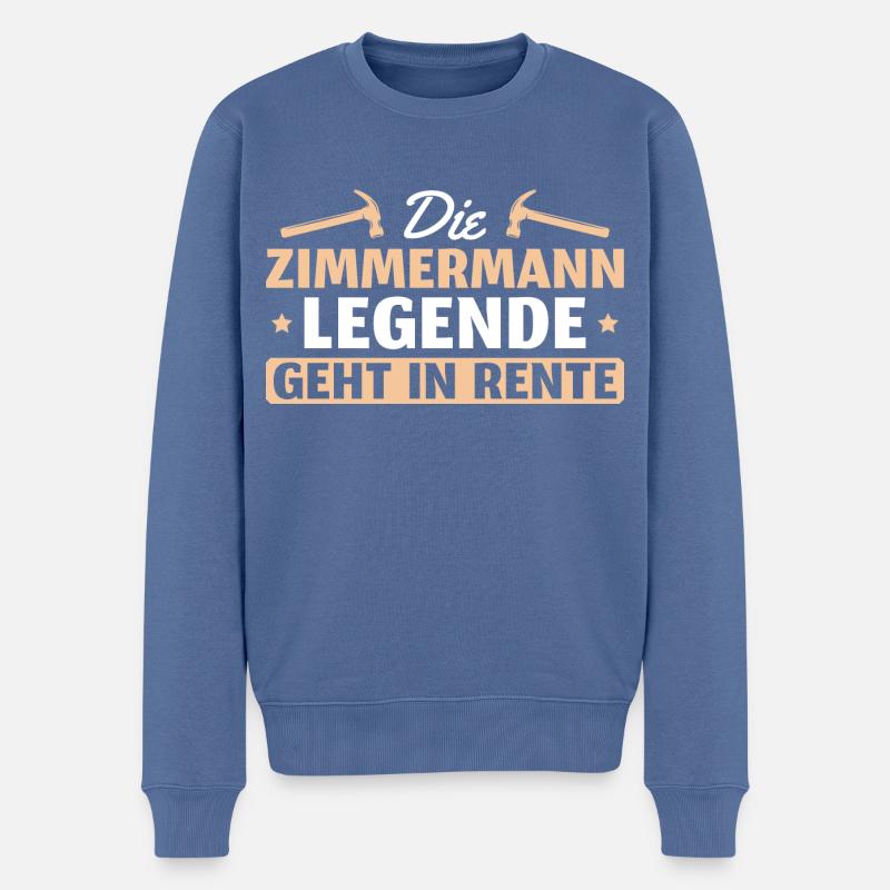 Rentner Zimmermann in Rente Geschenk - Männer Premium Bio Pullover - Taubenblau
