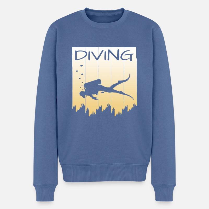 Tauchen - Männer Premium Bio Pullover - Taubenblau