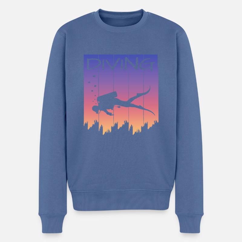 Tauchen Diving - Männer Premium Bio Pullover - Taubenblau