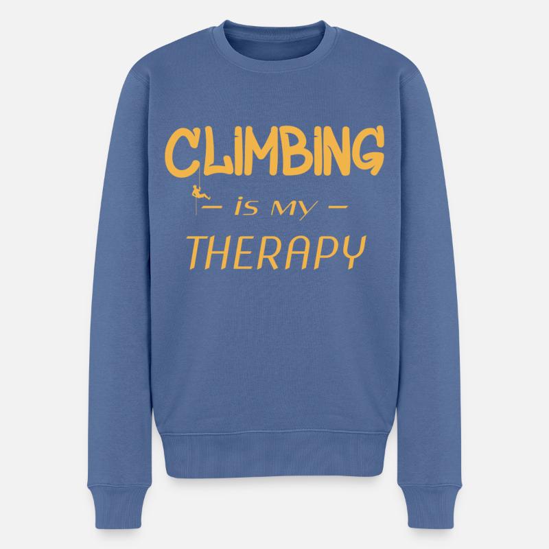 Klettern - Climbing - Männer Premium Bio Pullover - Taubenblau