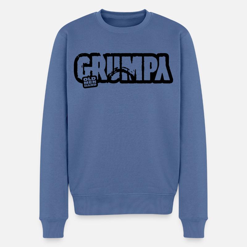 GRUMPY - Männer Premium Bio Pullover - Taubenblau