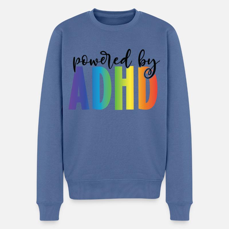 PoweredByADHS - Männer Premium Bio Pullover - Taubenblau