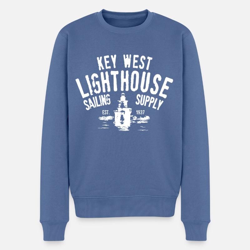 Key West Lighthouse - Pull Premium bio Homme - bleu pigeon