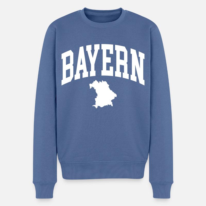 Bayern - Männer Premium Bio Pullover - Taubenblau