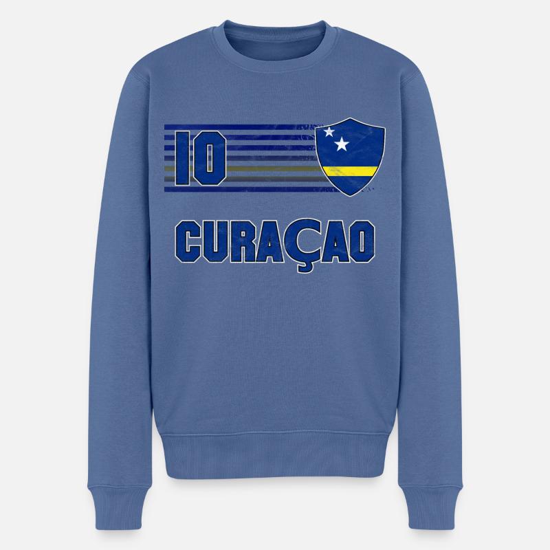 Curaçao Fußball Mannschaft - Männer Premium Bio Pullover - Taubenblau