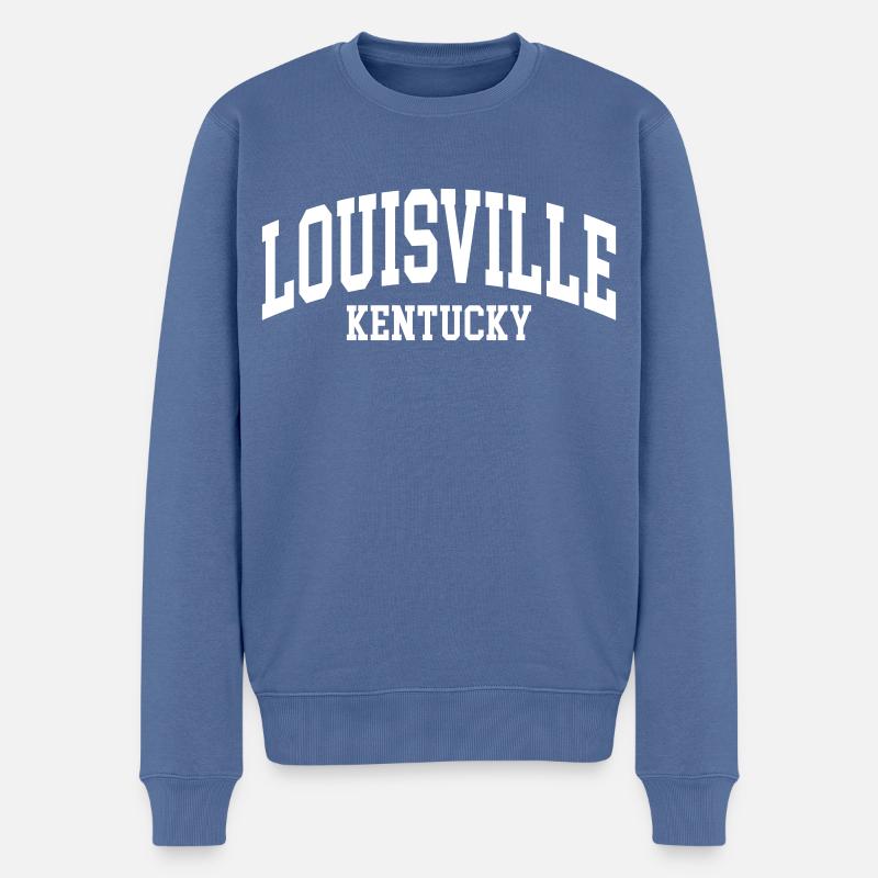 Louisville - Männer Premium Bio Pullover - Taubenblau