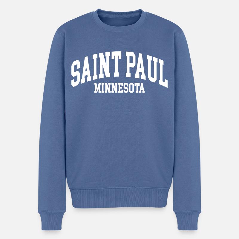 Saint Paul - Männer Premium Bio Pullover - Taubenblau