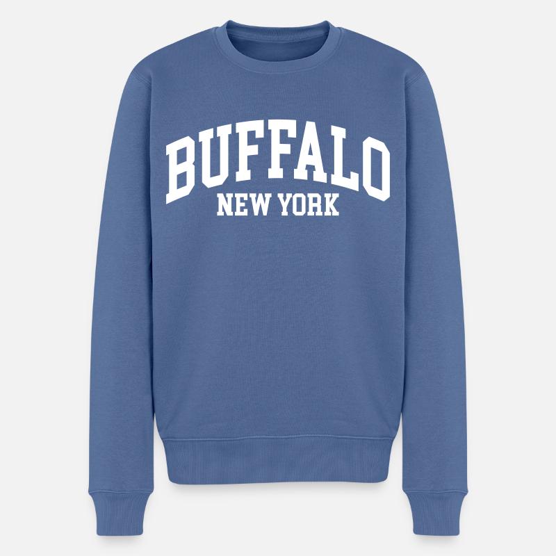 Buffle - Pull Premium bio Homme - bleu pigeon