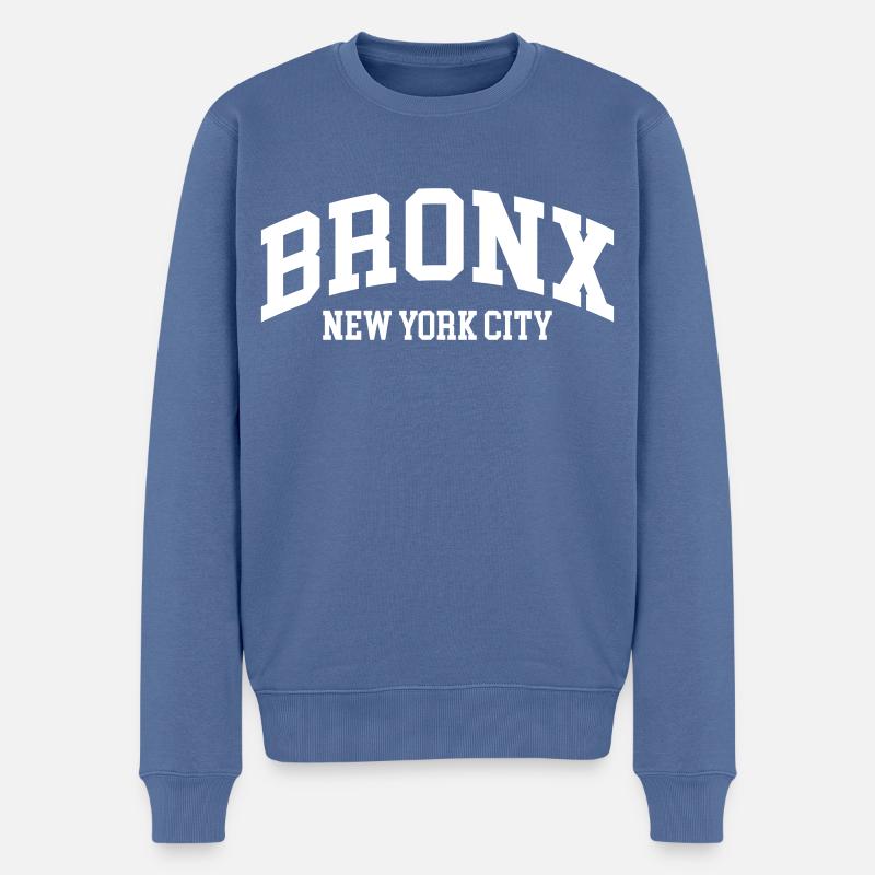 Bronx - Männer Premium Bio Pullover - Taubenblau