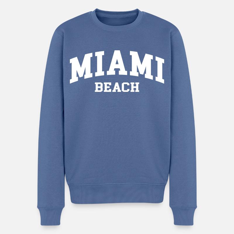 Miami Beach - Männer Premium Bio Pullover - Taubenblau