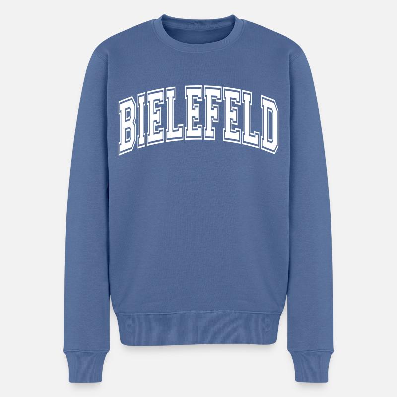 Bielefeld - Männer Premium Bio Pullover - Taubenblau