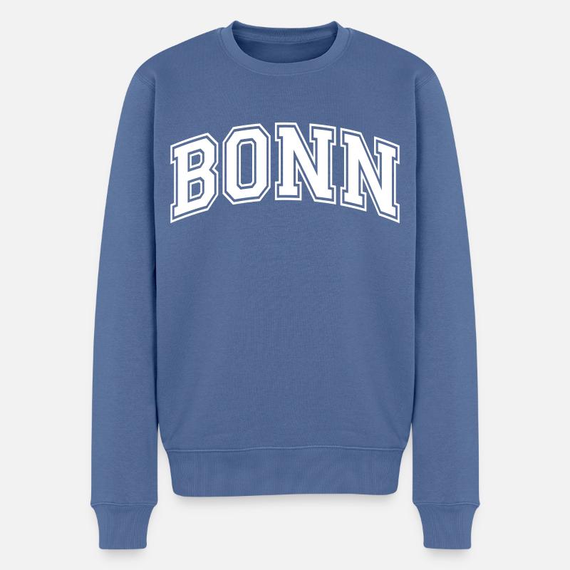 Bonn - Männer Premium Bio Pullover - Taubenblau
