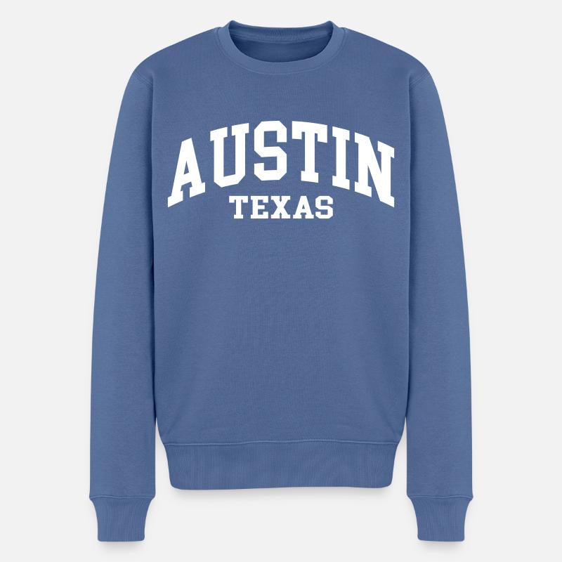 Austin - Männer Premium Bio Pullover - Taubenblau