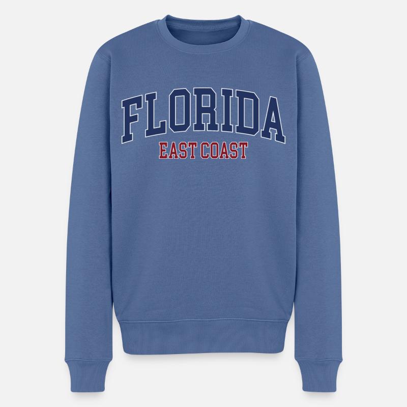 Florida - Männer Premium Bio Pullover - Taubenblau