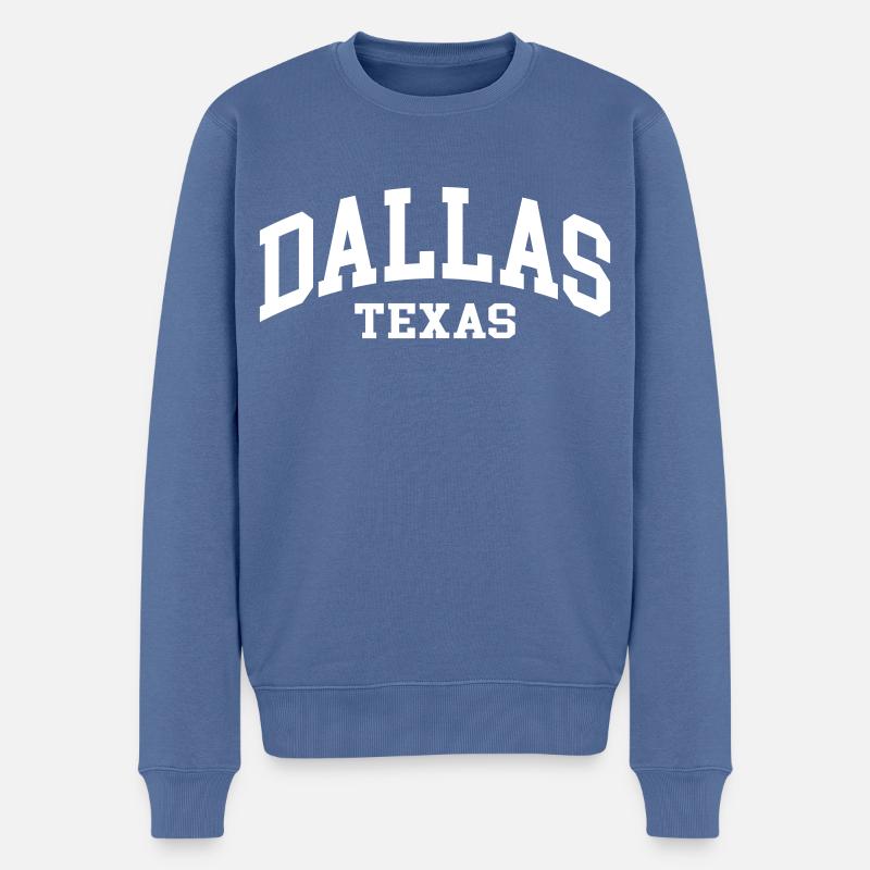 Dallas - Männer Premium Bio Pullover - Taubenblau
