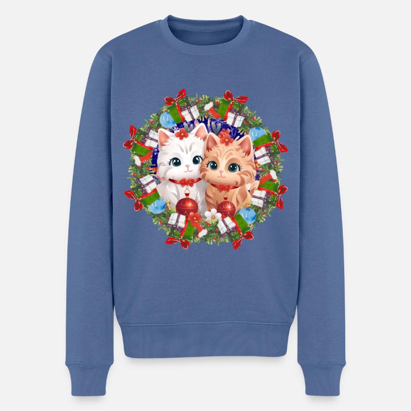 Kittyxmas - Pull Premium bio Homme - bleu pigeon