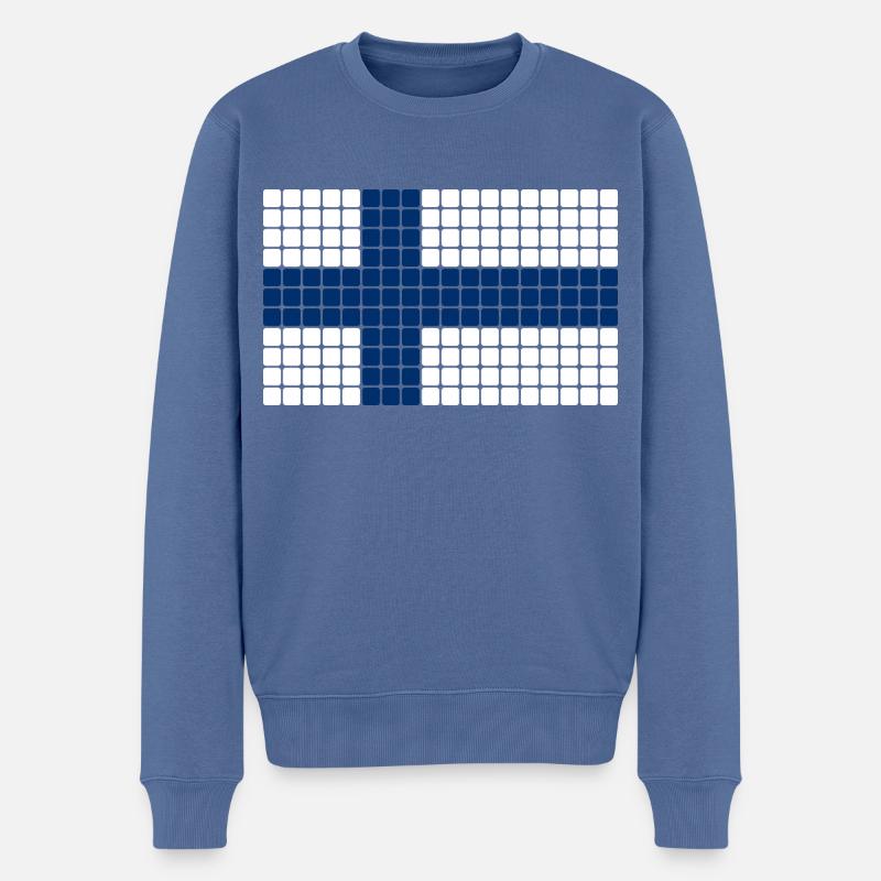 Drapeau de la Finlande - Pull Premium bio Homme - bleu pigeon