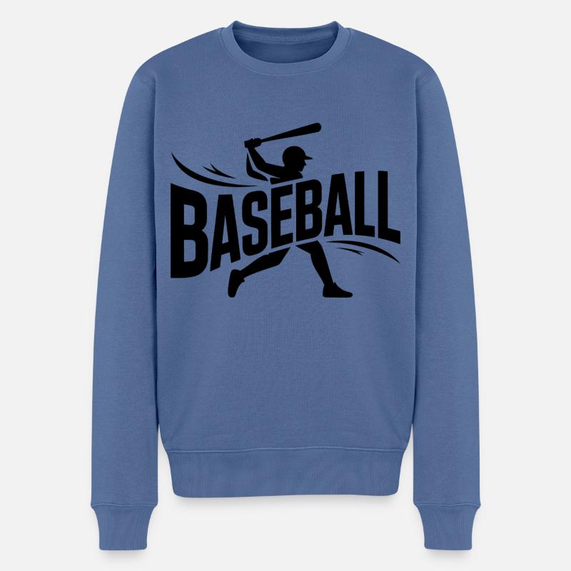 Baseball - Cooles Sportlogo - Männer Premium Bio Pullover - Taubenblau