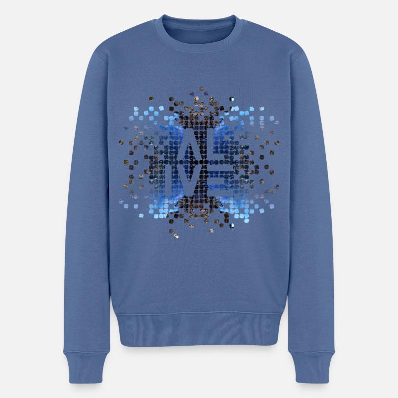 ALIVE - Geometric Pattern Edition / Schwarz & Blau - Männer Premium Bio Pullover - Taubenblau
