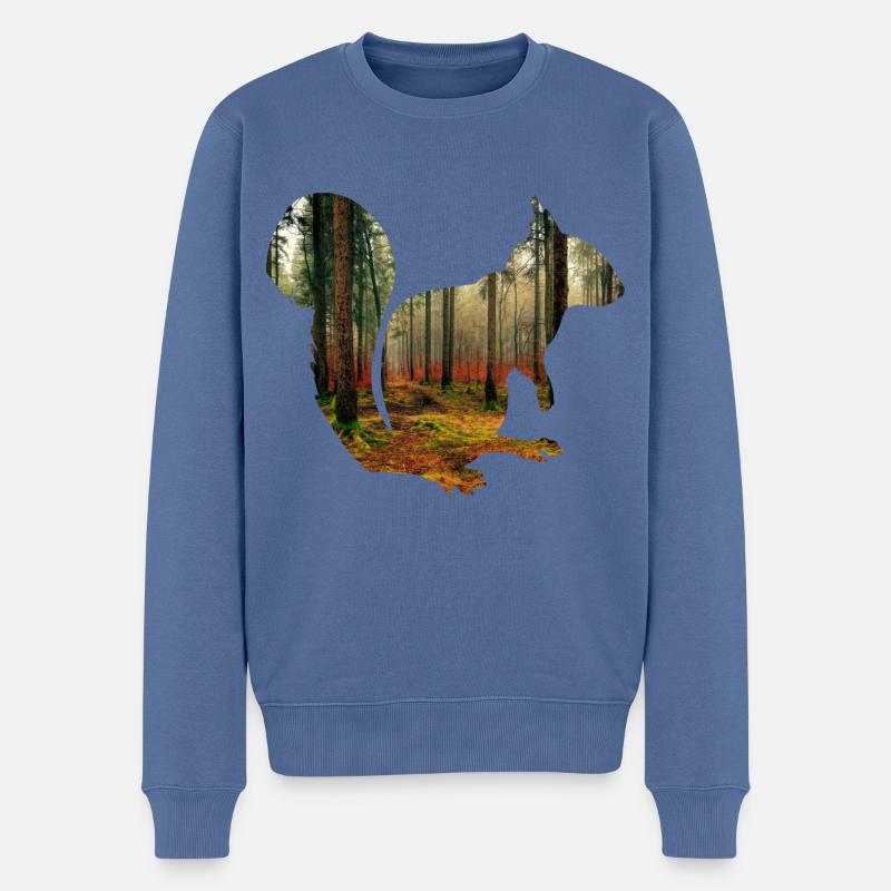 Eichhörnchen Natur Wald Tier Wälder Geschenkidee - Männer Premium Bio Pullover - Taubenblau