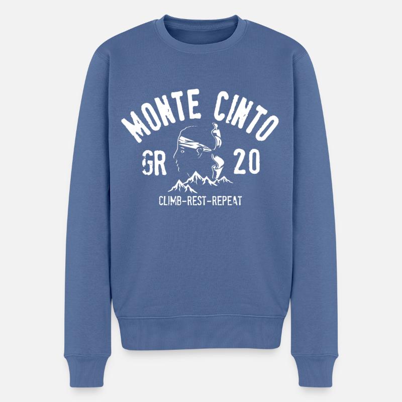 Monte cinto GR 20 Kletterrast Wiederholung - Männer Premium Bio Pullover - Taubenblau