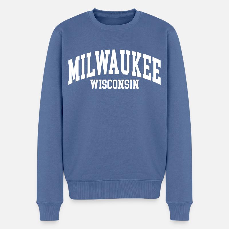 Milwaukee - Männer Premium Bio Pullover - Taubenblau