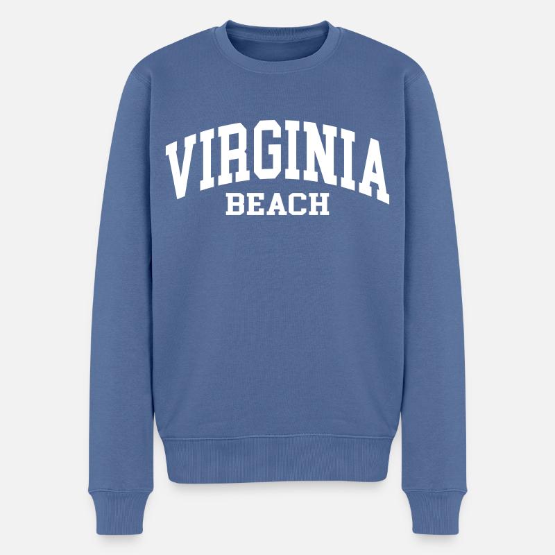 Virginia Beach - Männer Premium Bio Pullover - Taubenblau