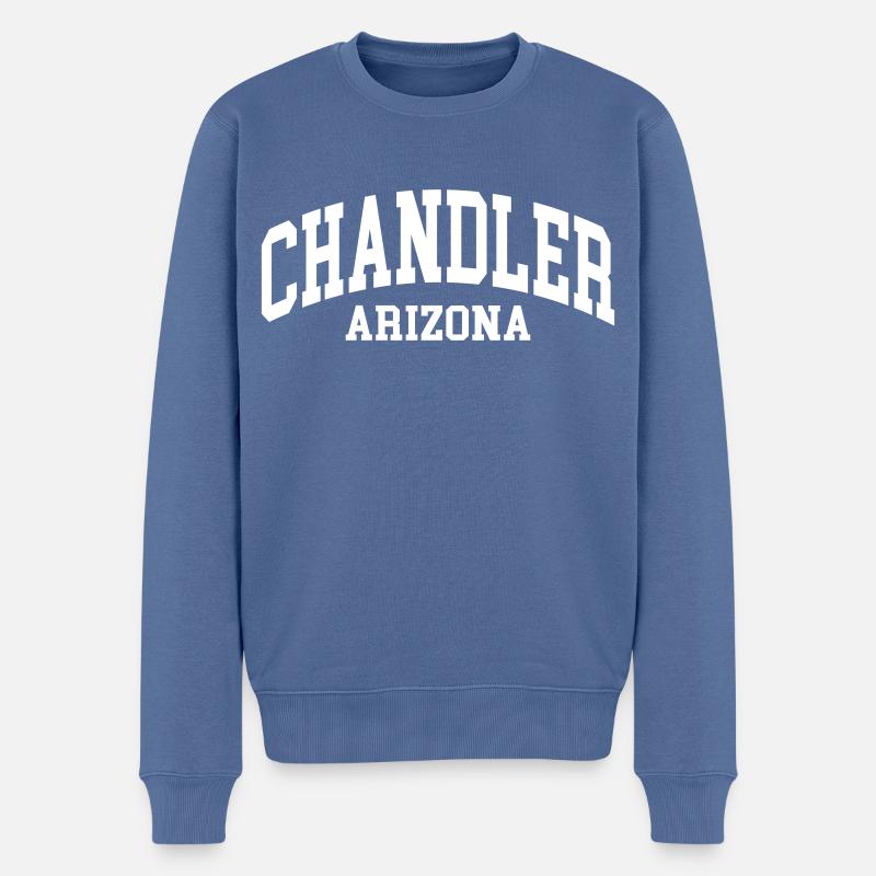 Chandelier - Pull Premium bio Homme - bleu pigeon