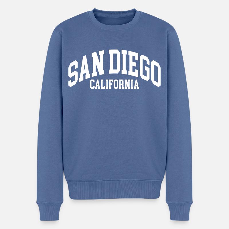 San Diego - Männer Premium Bio Pullover - Taubenblau