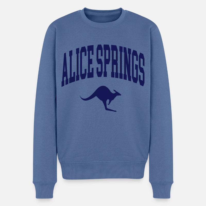 Alice Springs - Männer Premium Bio Pullover - Taubenblau