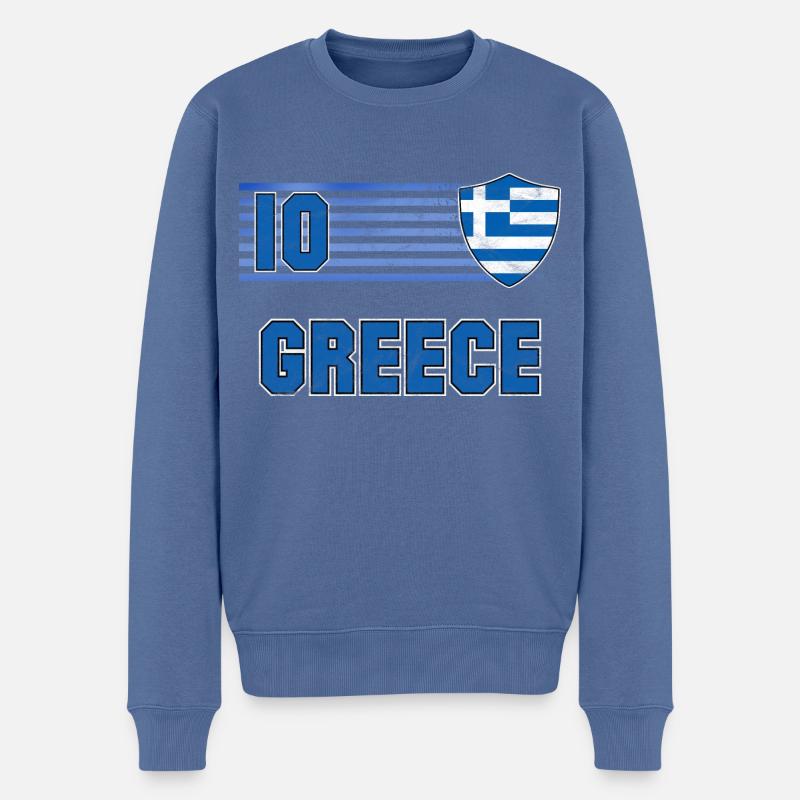 Griechenland Fußball Mannschaft - Männer Premium Bio Pullover - Taubenblau
