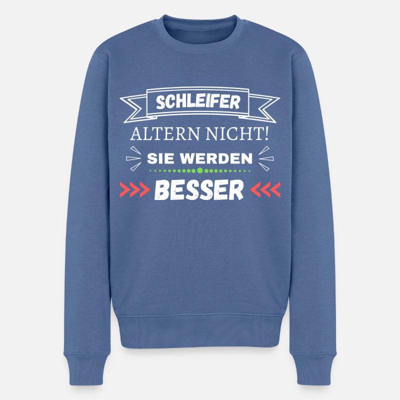 Schleifer altern nicht! Sie werden besser - Männer Premium Bio Pullover - Taubenblau