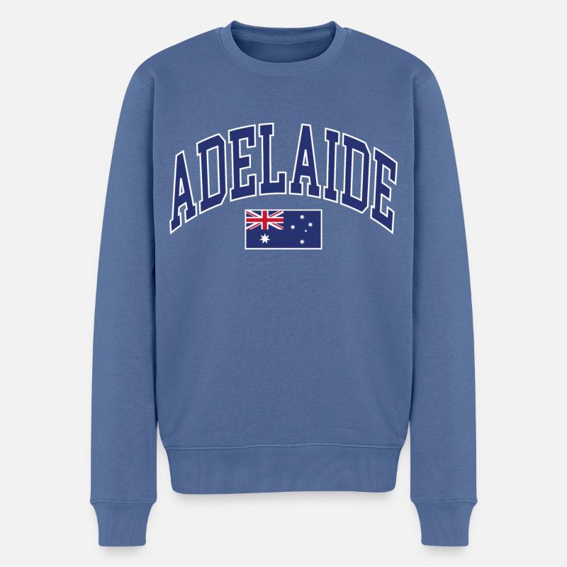 Adelaide - Männer Premium Bio Pullover - Taubenblau