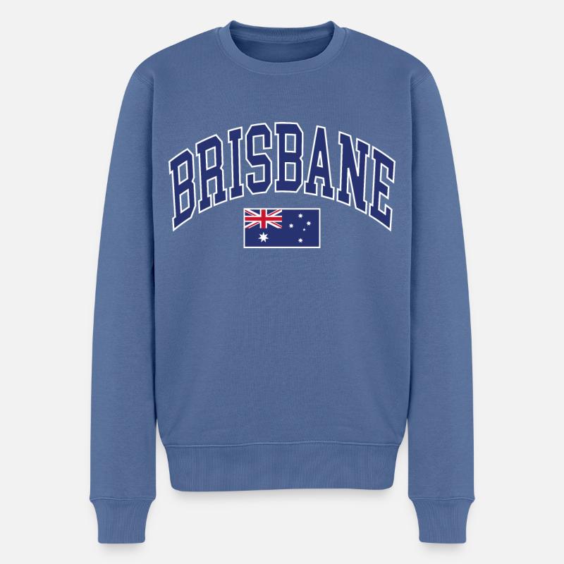 Brisbane - Männer Premium Bio Pullover - Taubenblau